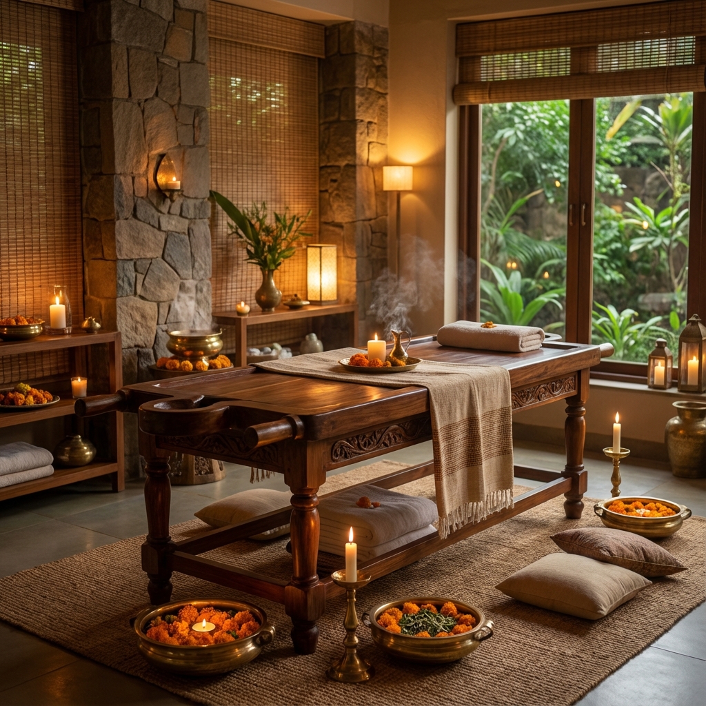 Ayurveda therapy room